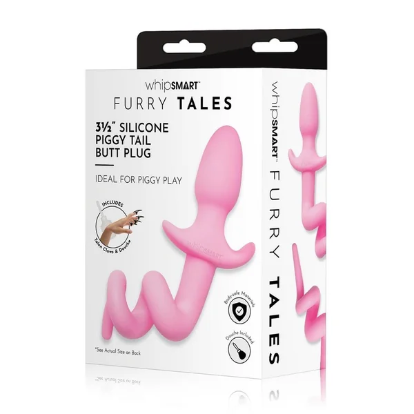 Whipsmart Play Tails Silicone Piggy Tail 3in - Pink