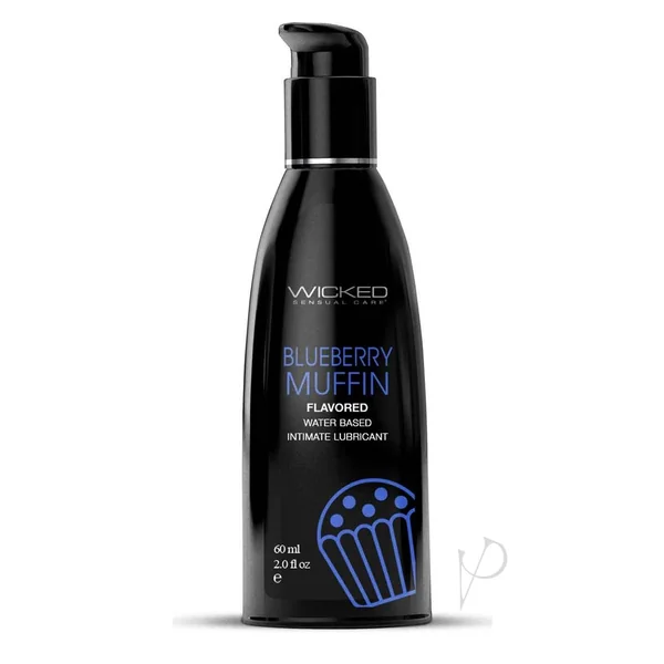 Wicked Aqua Water Based Flavored Lubricant Blueberry Muffin 2oz