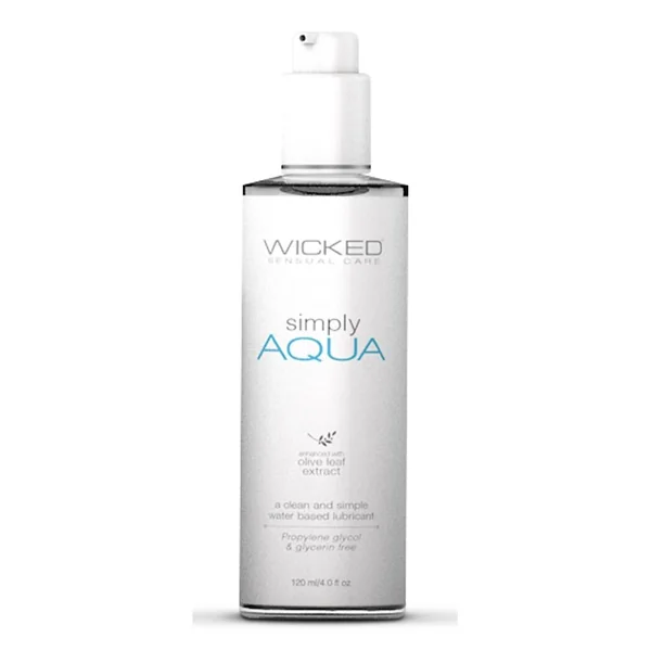 Wicked Simply Aqua Water Based Lubricant with Olive Leaf Extract 4oz
