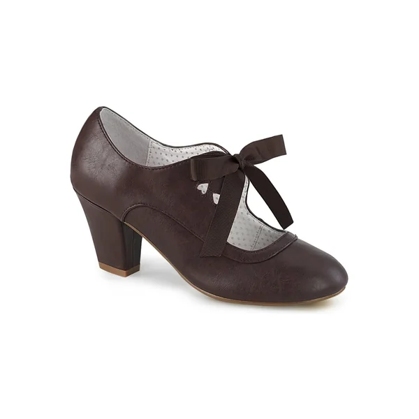 WIGGLE-32 Pump | Brown Faux Leather