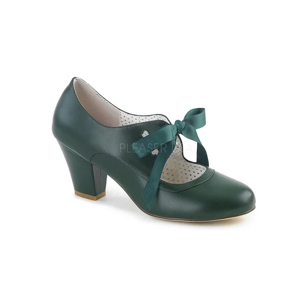 WIGGLE-32 Pump | Green Faux Leather