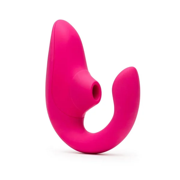 Womanizer Blend Rechargeable Silicone Vibrator with Clitoral Stimulator – Vibrant Pink