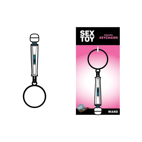 Wood Rocket Sex Toy Wand Keychain - White