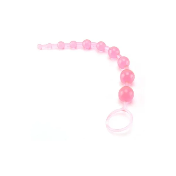 X 10 Beads Graduated Anal Beads 11 Inch – Pink