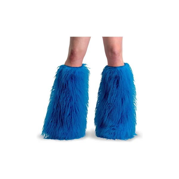 YETI-08 Blue Faux Fur Leg Warmers