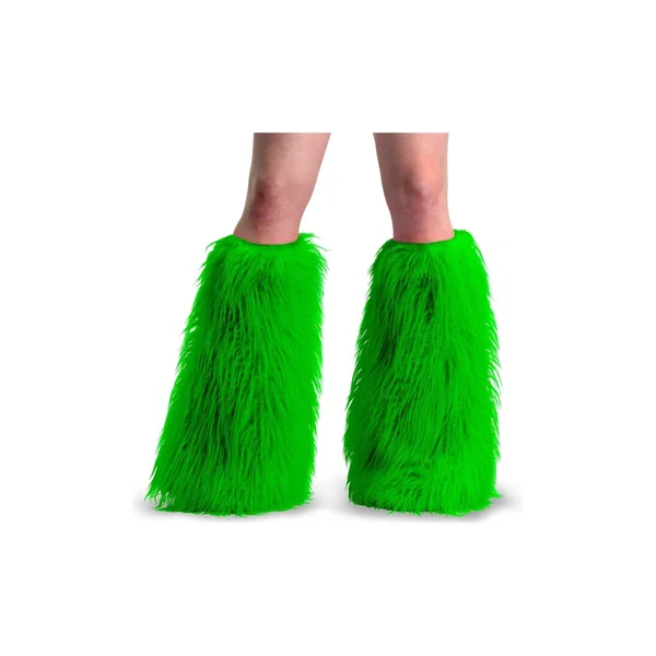 YETI-08 Green Faux Fur Leg Warmers