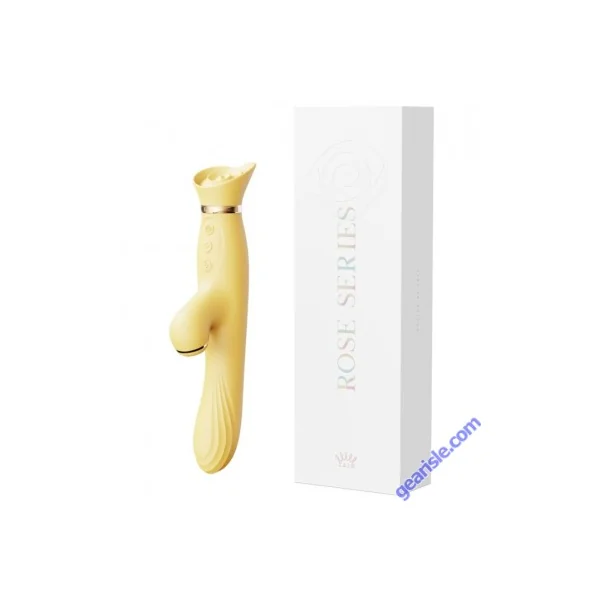 Zalo Rose Rabbit Vibrator Lemon Yellow Silicone Rechargeable