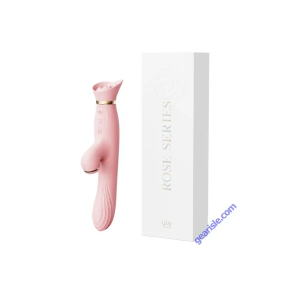 Zalo Rose Rabbit Vibrator Strawberry Pink Silicone Rechargeable