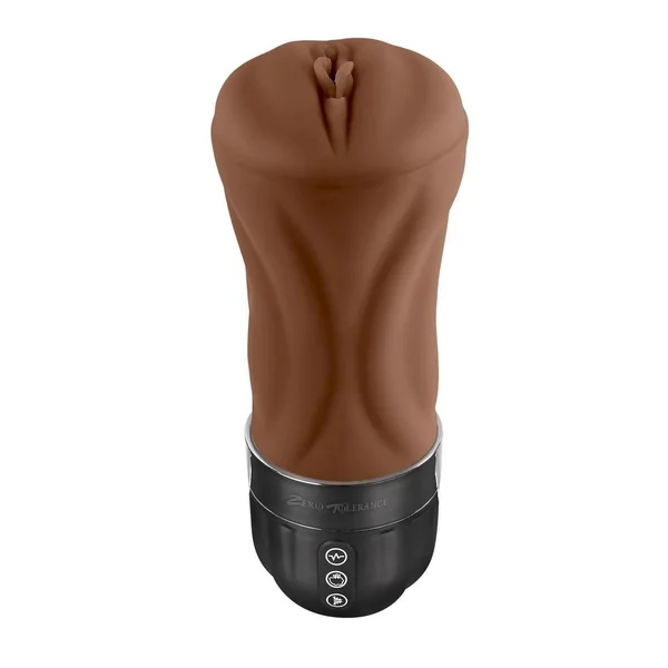 Zero Tolerance Tight Lipped Rechargeable Pussy Masturbator – Chocolate