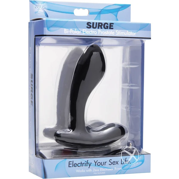 Zeus Electrosex Surge Bi-polar Silicone Electro Prostate Massager Black