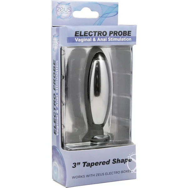 Zeus Electrosex Torpedo Butt Plug Black 3 Inch